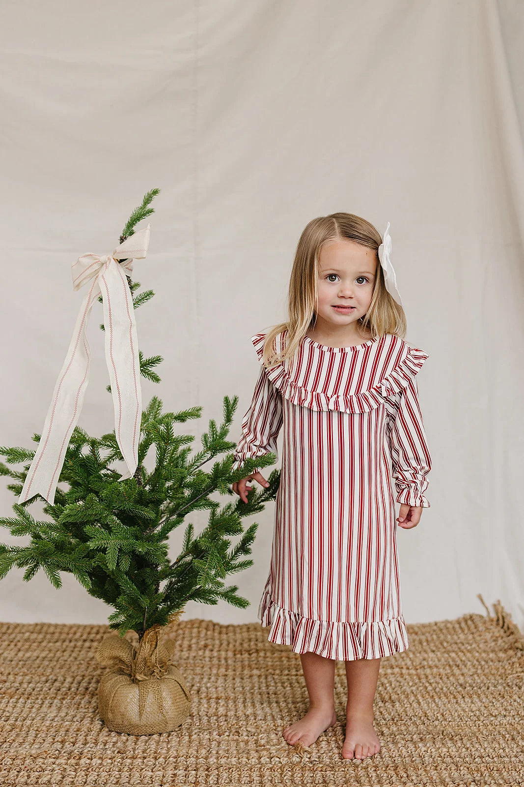Mebie Baby Bamboo Cozy Gown || Red Stripe