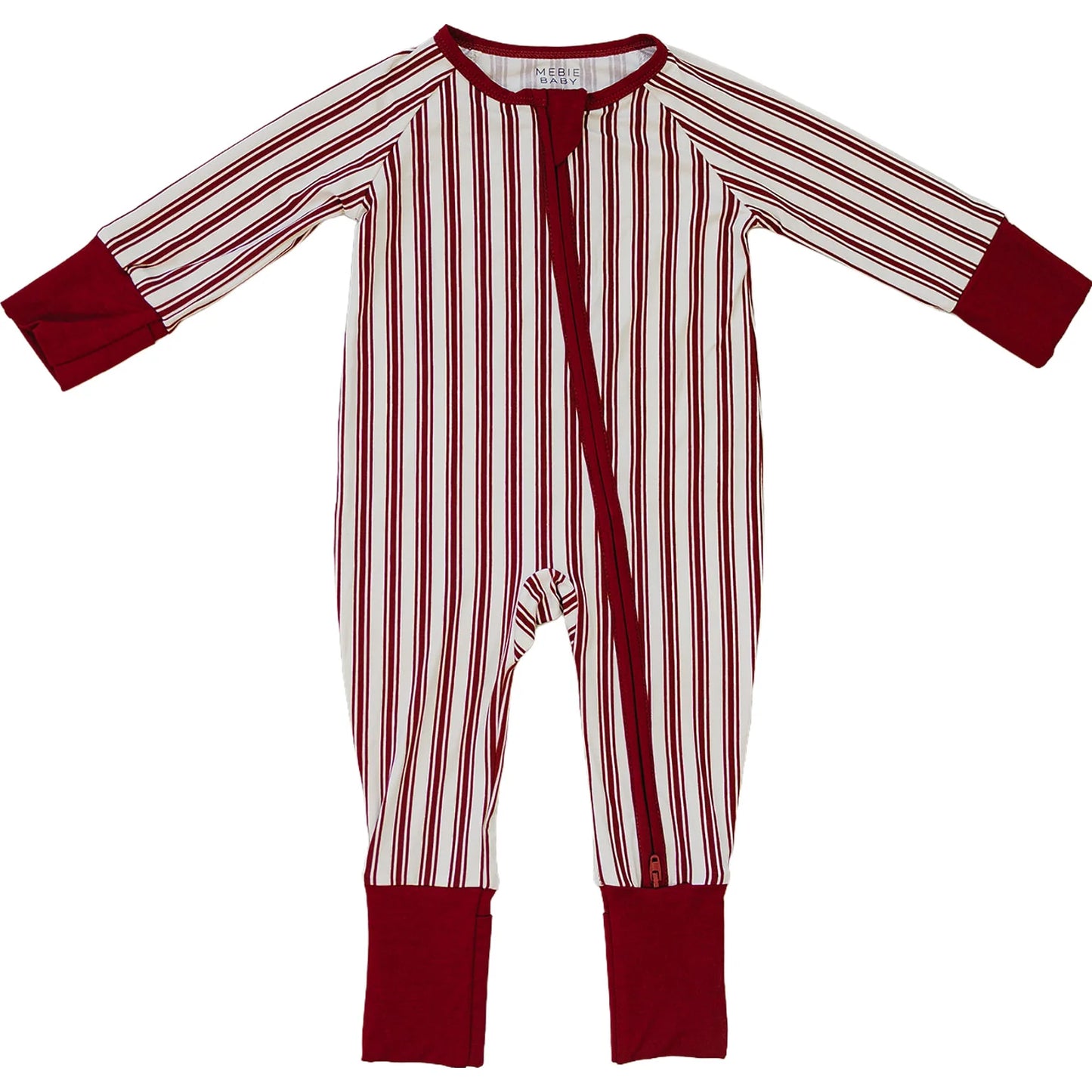 Mebie Baby Red Stripes Bamboo Zipper