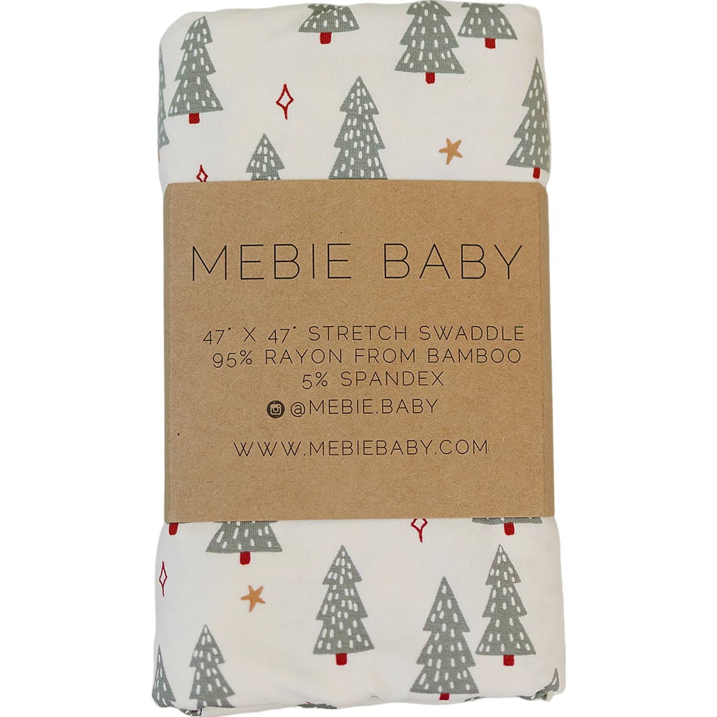 Mebie Baby Bamboo Stretch Swaddle || Christmas Trees