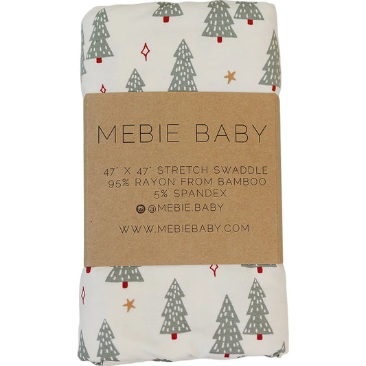 Mebie Baby Bamboo Stretch Swaddle || Christmas Trees