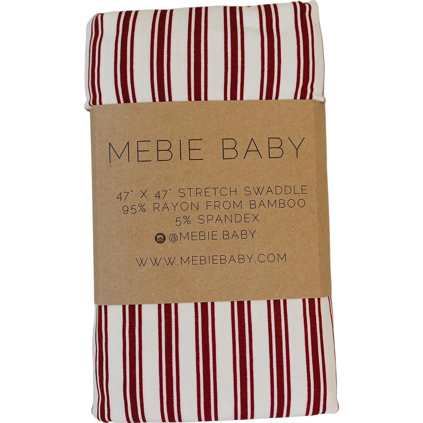 Mebie Baby Bamboo Stretch Swaddle || Red Stripes
