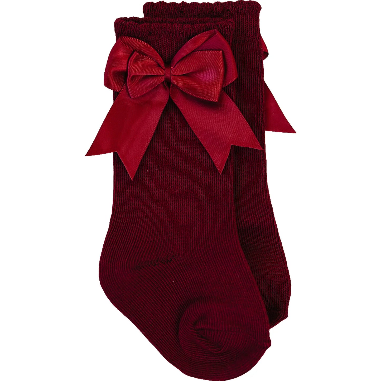 Mebie Baby High Rise Bow Socks || Red