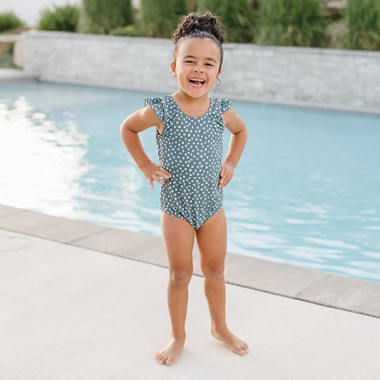 Current Tyed Ruffle Shoulder One Piece || The August