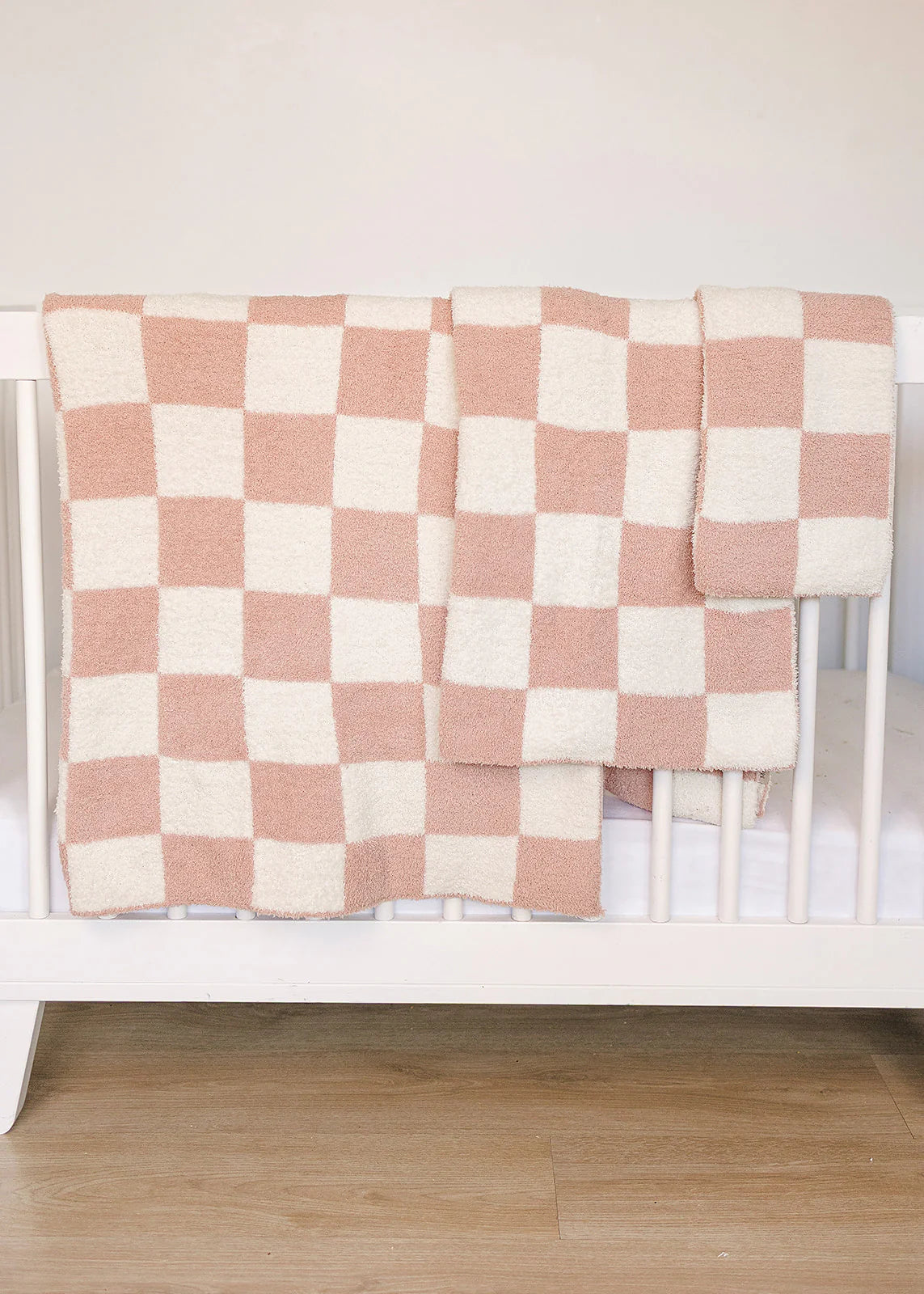 Mebie Baby Plush Baby Blanket || Pink Checkered