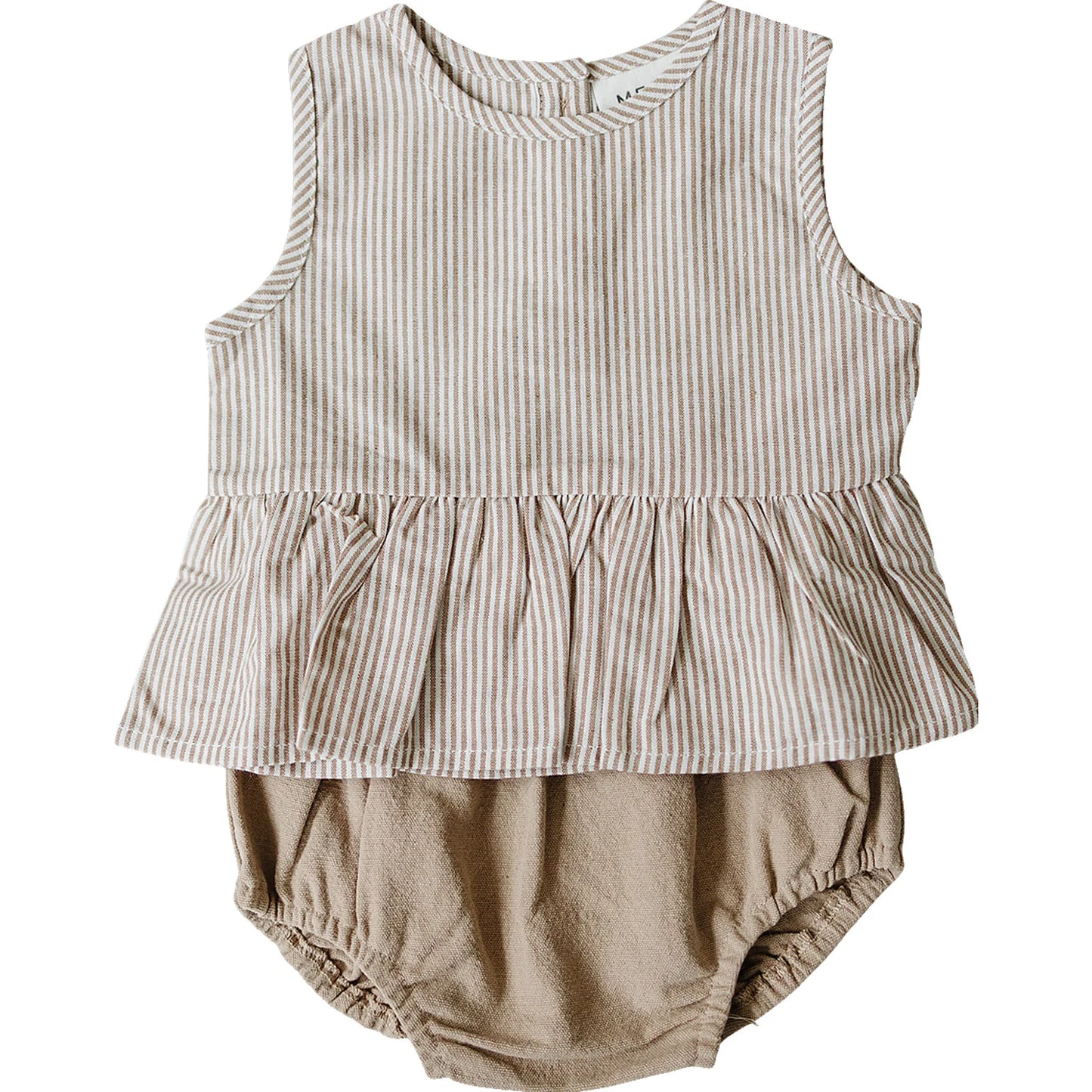 Mebie Baby Tan Stripe Peplum Set