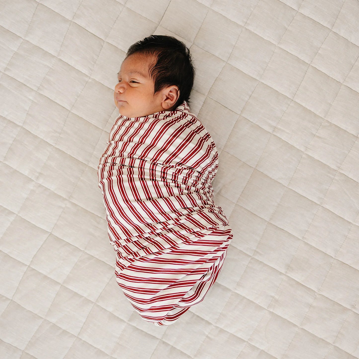 Mebie Baby Bamboo Stretch Swaddle || Red Stripes