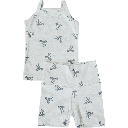 Mebie Baby Bow Tank + Biker Short Set