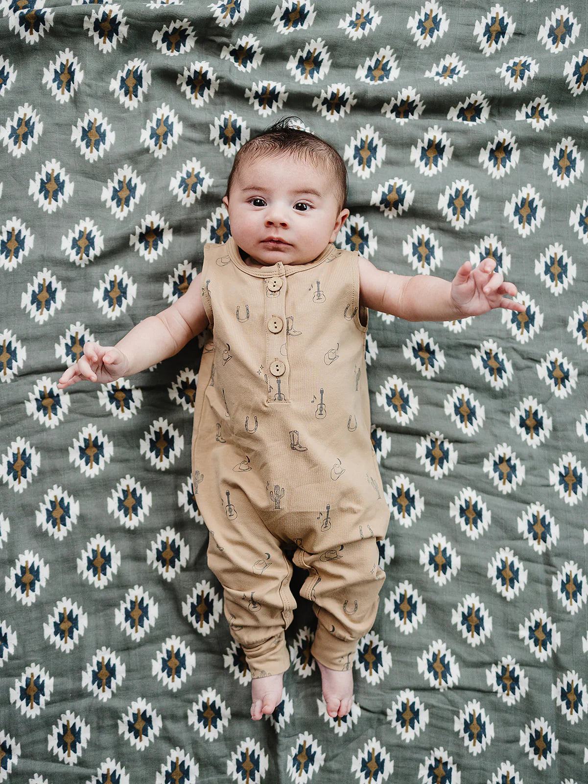 Mebie Baby Tank Romper || Western