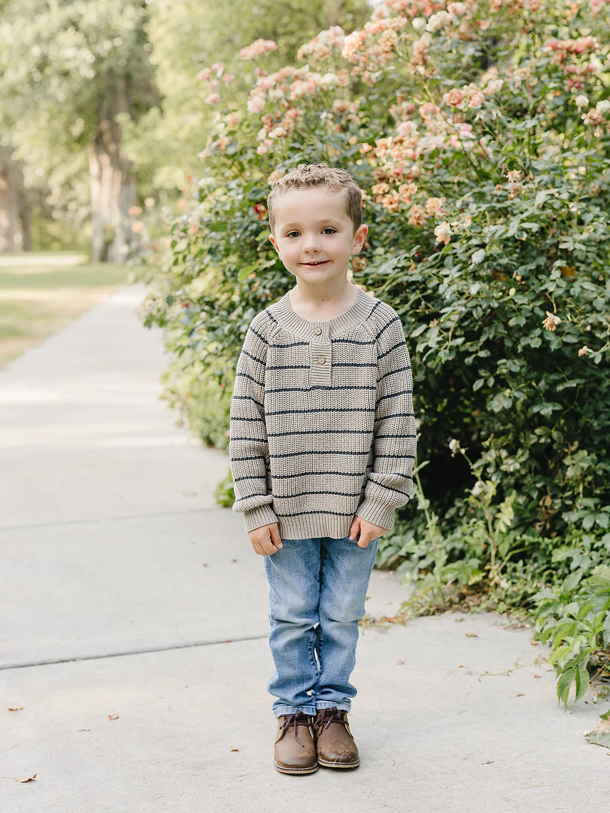 Mebie Baby Brown and Charcoal Knit Sweater
