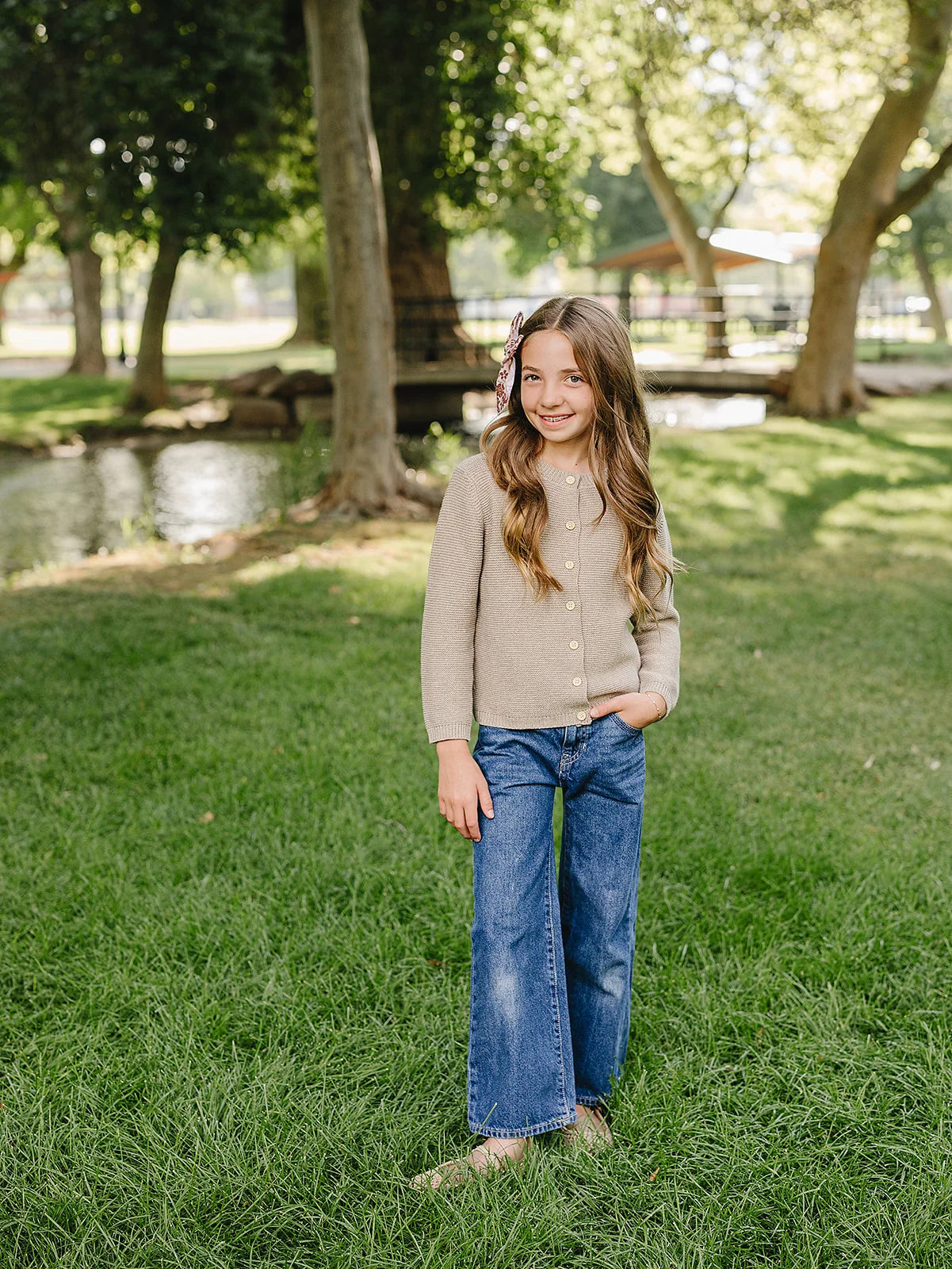 Mebie Baby Brown Knit Button Down Cardigan