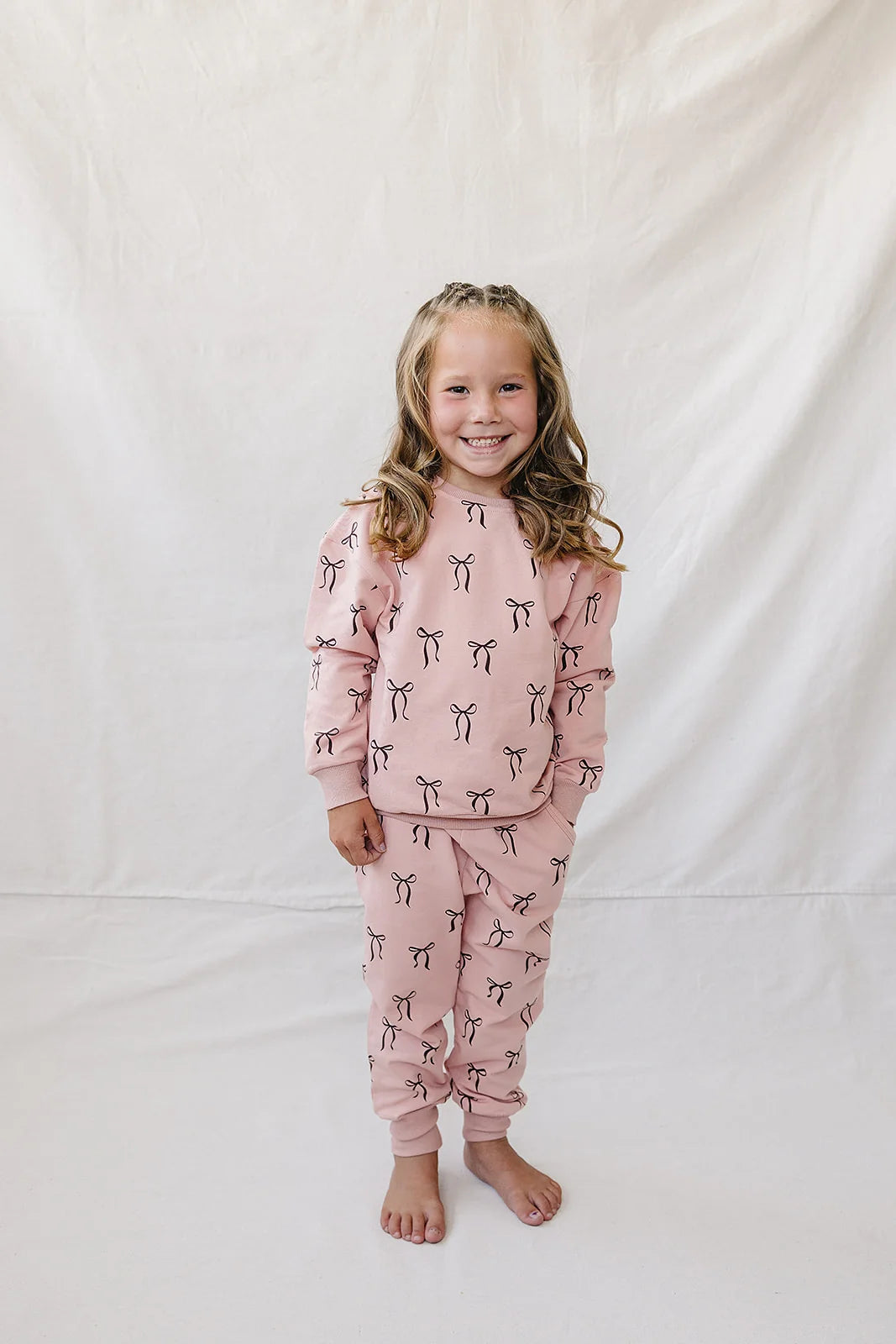 Mebie Baby Blush Bows French Terry Set