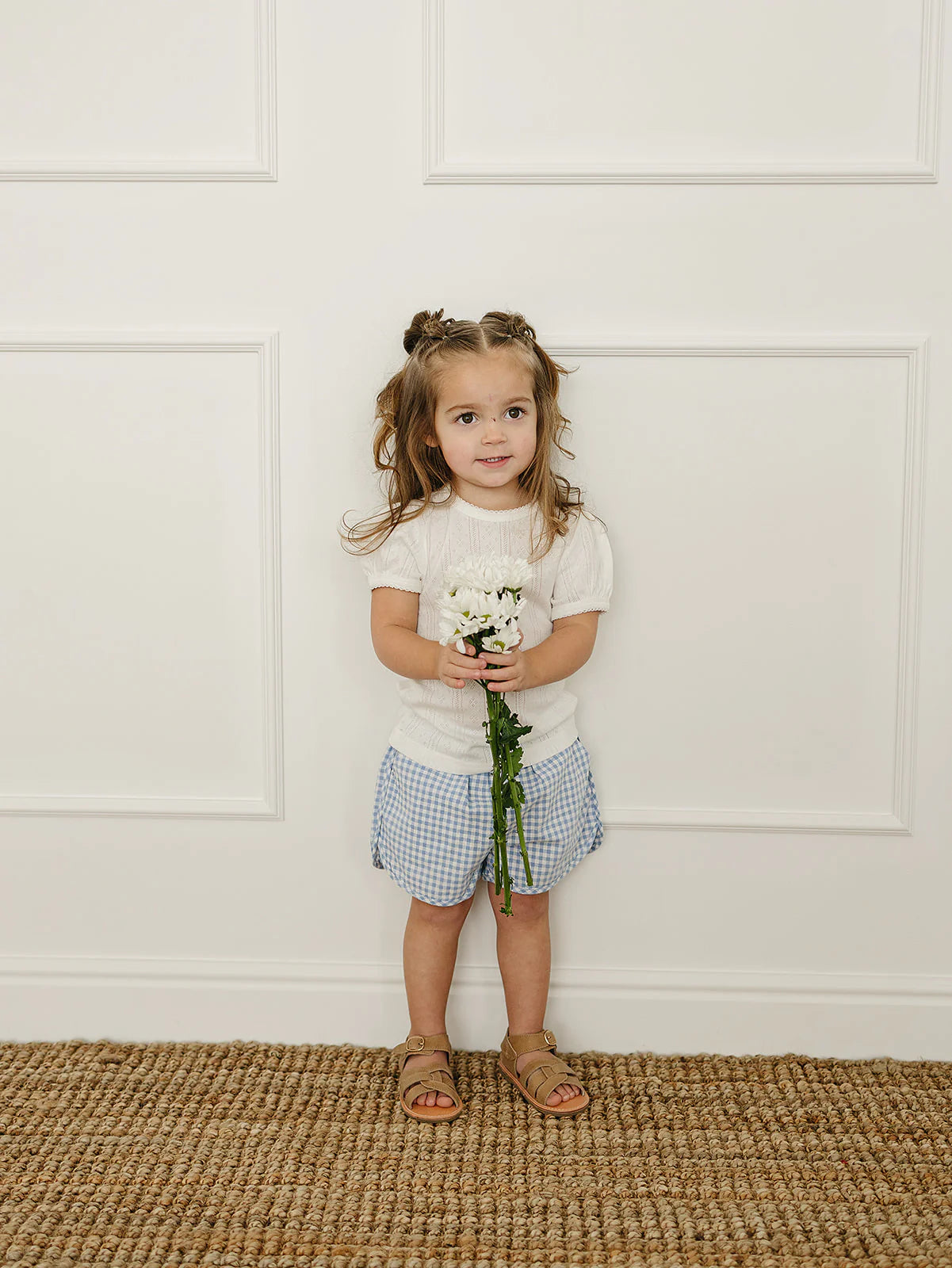 Mebie Baby Gingham Shorts || Blue
