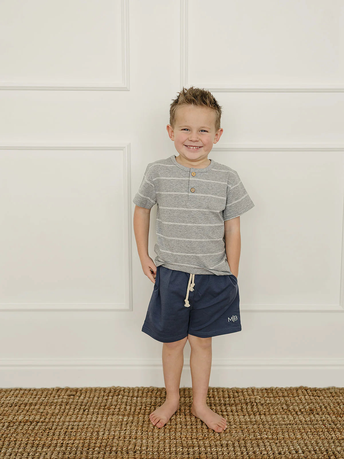 Mebie Baby Pocket Cotton Shorts || Navy