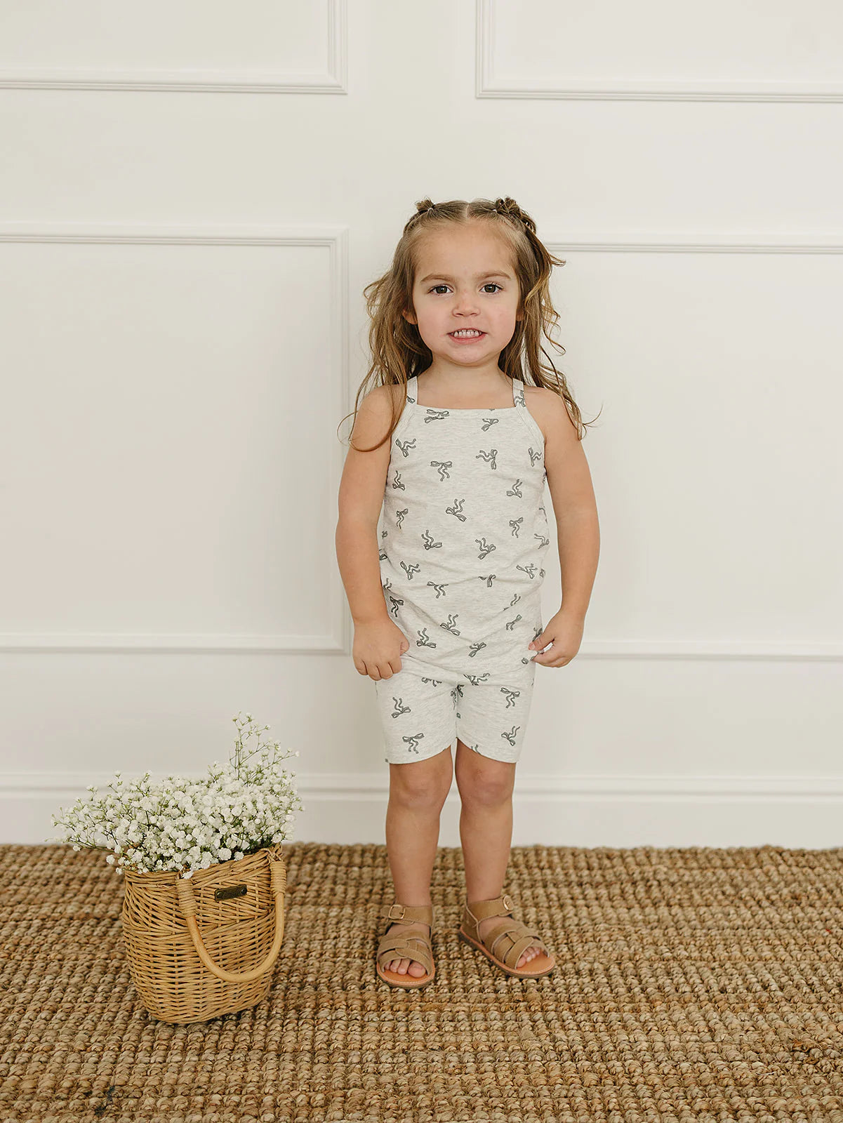Mebie Baby Bow Tank + Biker Short Set