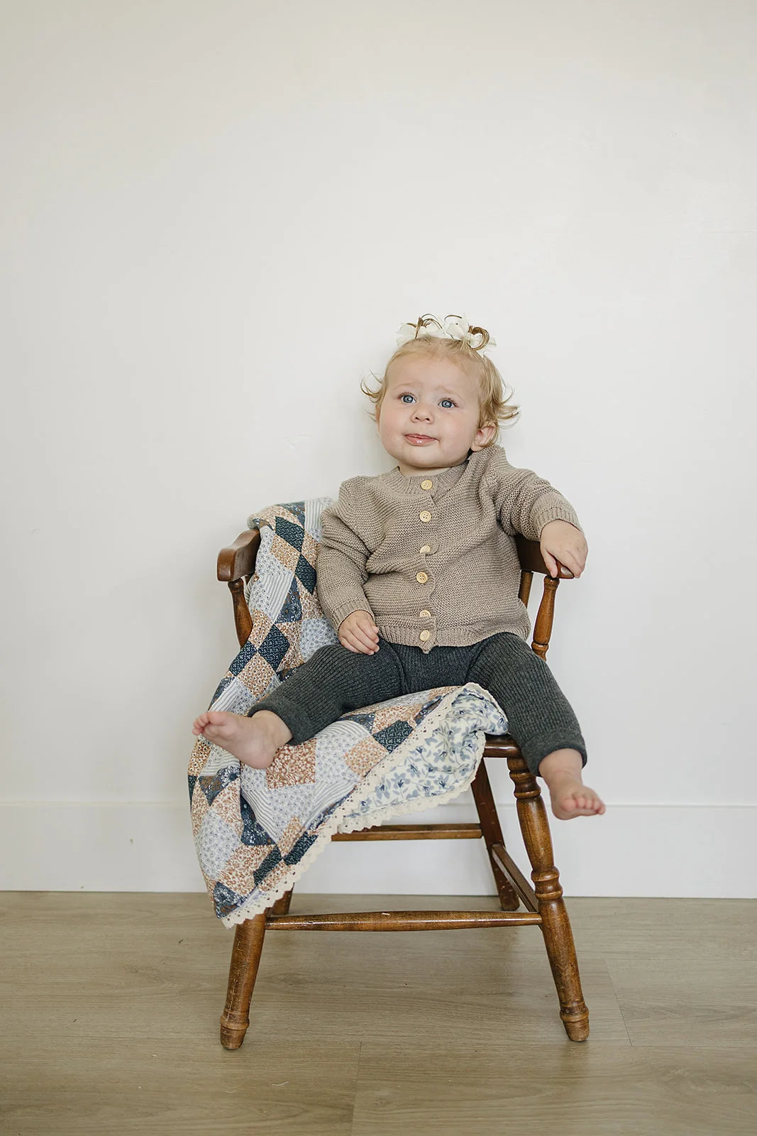 Mebie Baby Brown Knit Button Down Cardigan