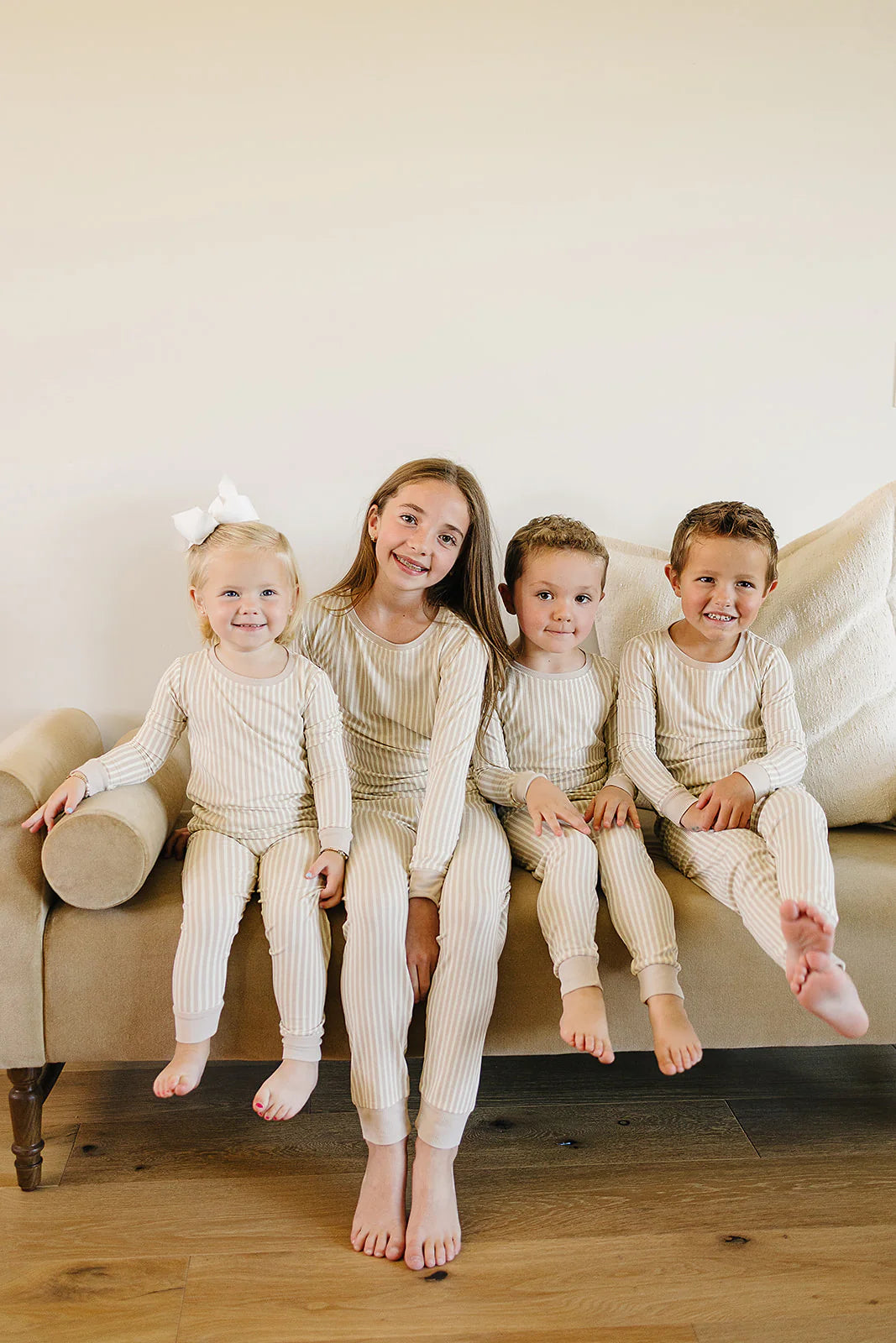 Mebie Baby Taupe Striped Ribbed Bamboo Cozy Set