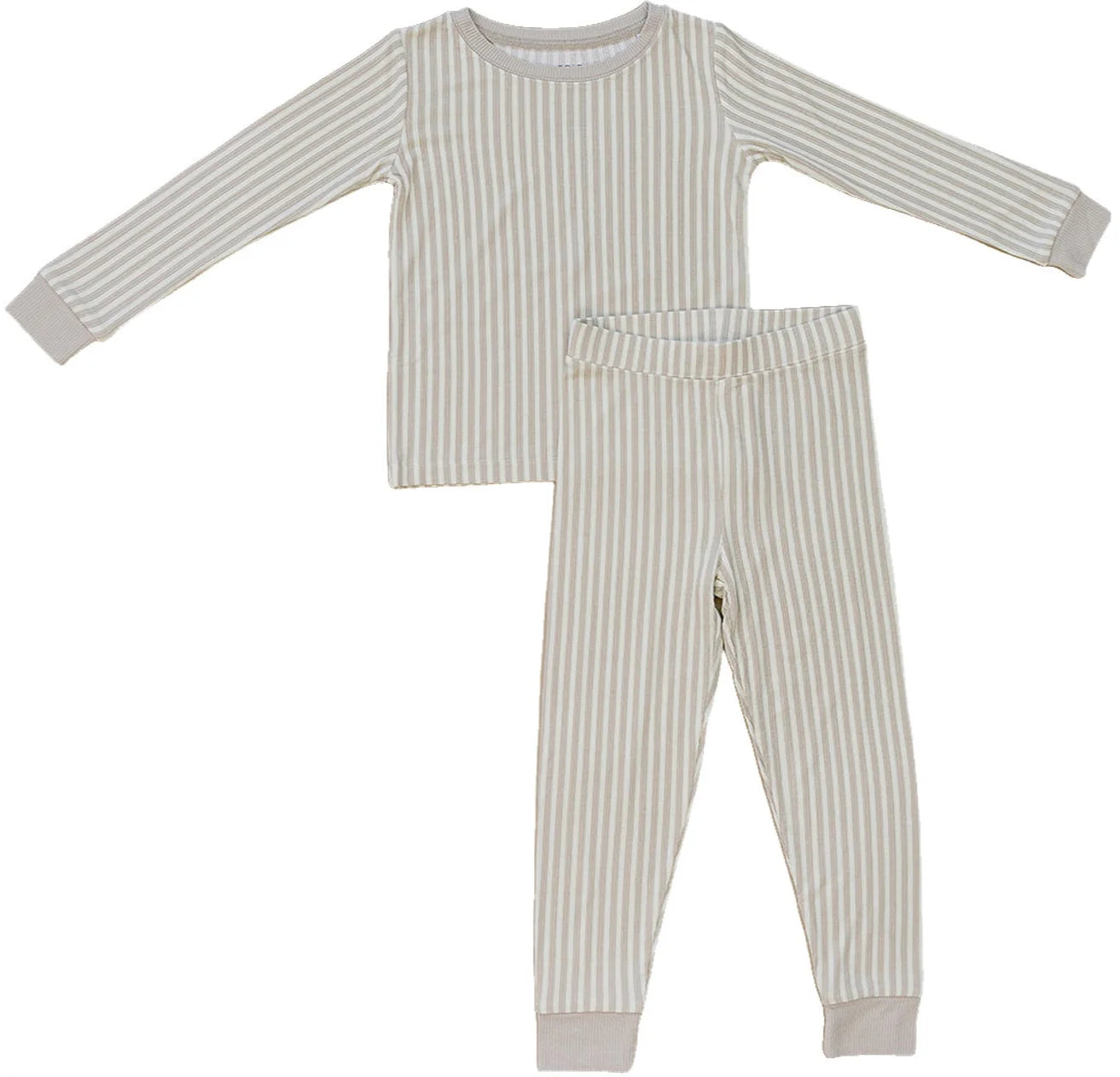 Mebie Baby Taupe Striped Ribbed Bamboo Cozy Set