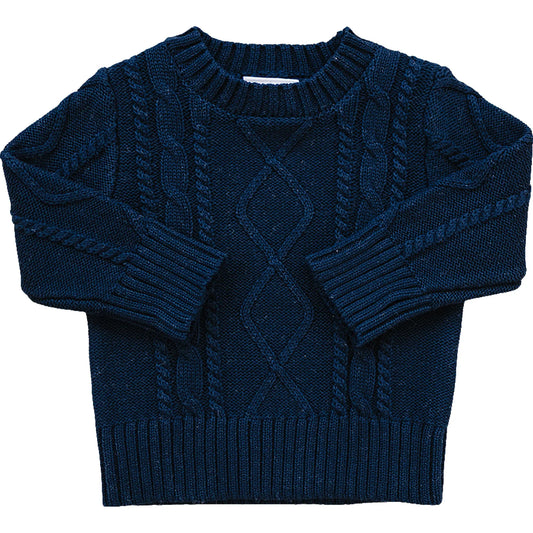Mebie Baby Navy Cable Knit Sweater