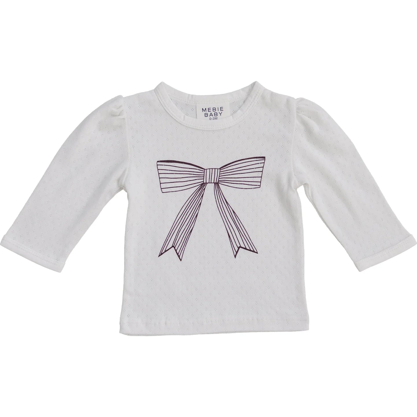 Mebie Baby Bow Pointelle Long Sleeve