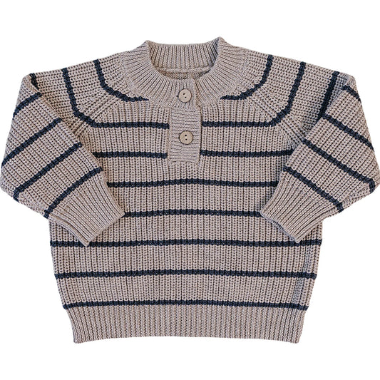 Mebie Baby Brown and Charcoal Knit Sweater