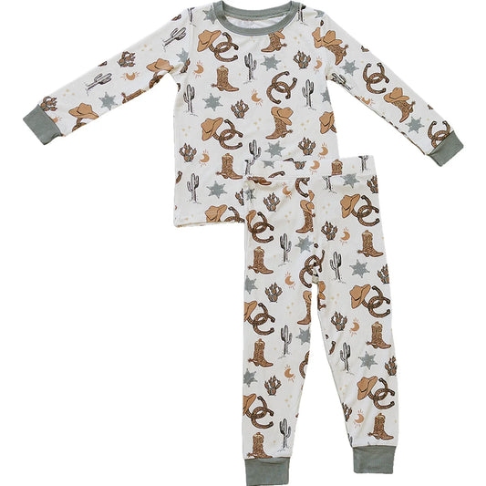 Mebie Baby Ribbed Bamboo Cozy Set || Outlaw Cowboy