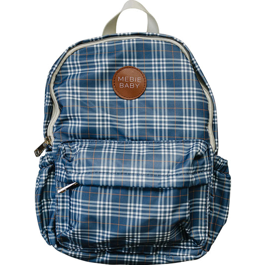 Mebie Baby Mini Backpack || Navy Plaid