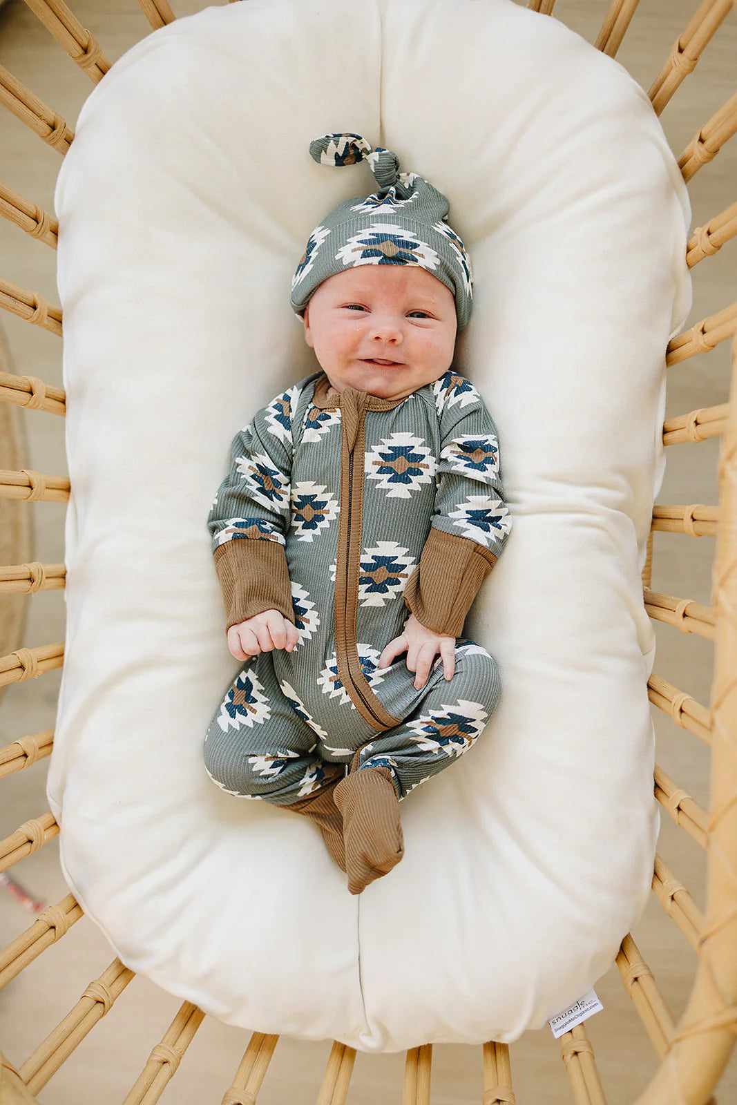 Mebie Baby Ribbed Bamboo Zipper || Southwest Aztec