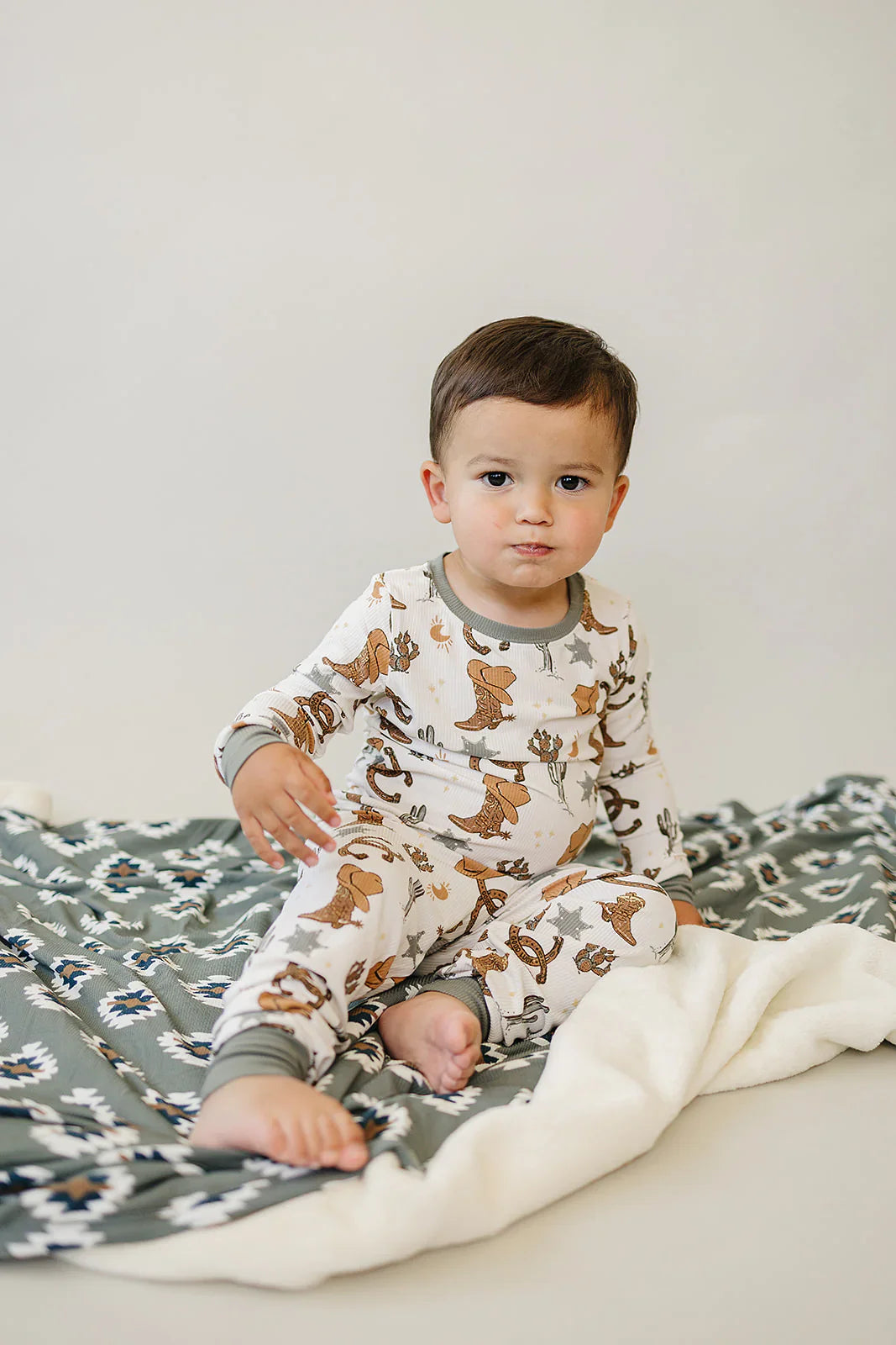 Mebie Baby Ribbed Bamboo Cozy Set || Outlaw Cowboy