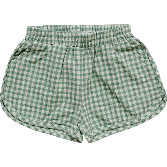 Mebie Baby Green Gingham Shorts