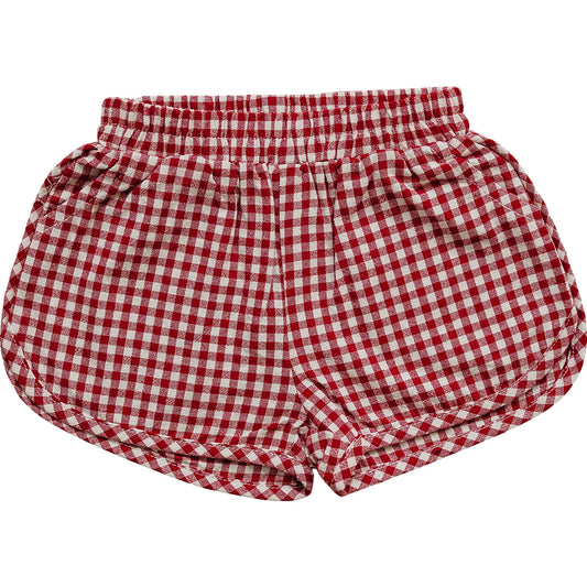 Mebie Baby Gingham Shorts || Red