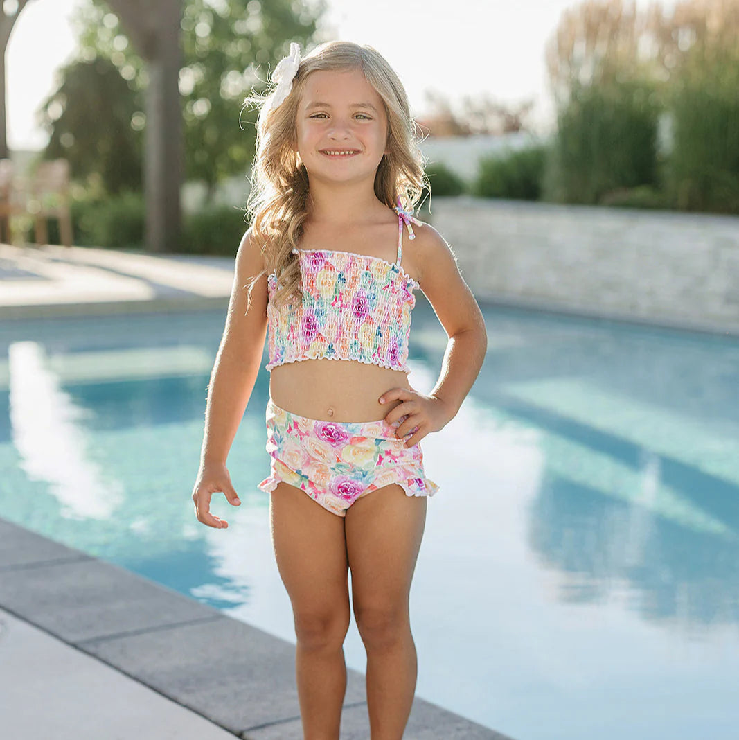 Current Tyed Girls High Waist Smocked Bikini || The Isabella