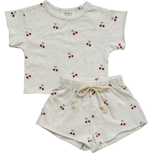 Mebie Baby Cherries Short Set