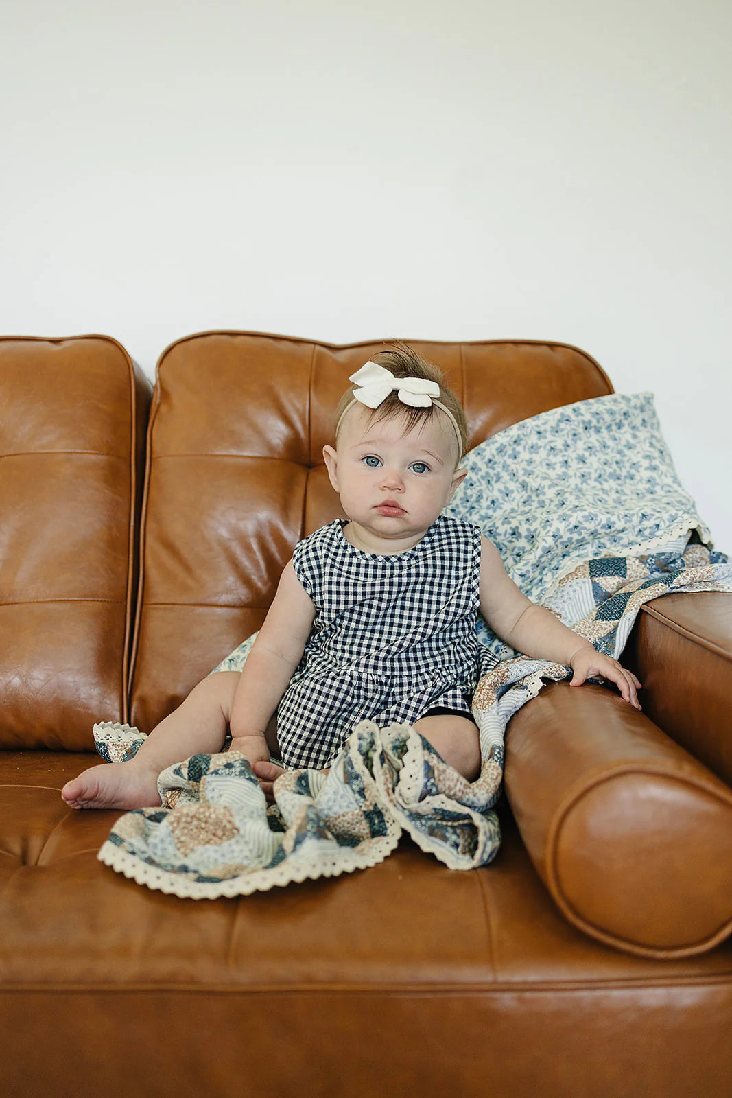 Mebie Baby Patchwork Print + Blue Blossom Lace Muslim Quilt