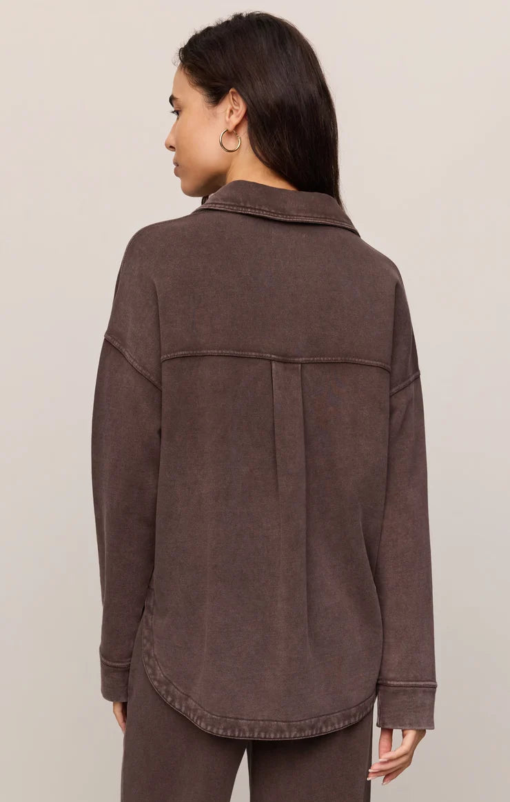 Z SUPPLY All Day Knit Jacket || Dark Chocolate