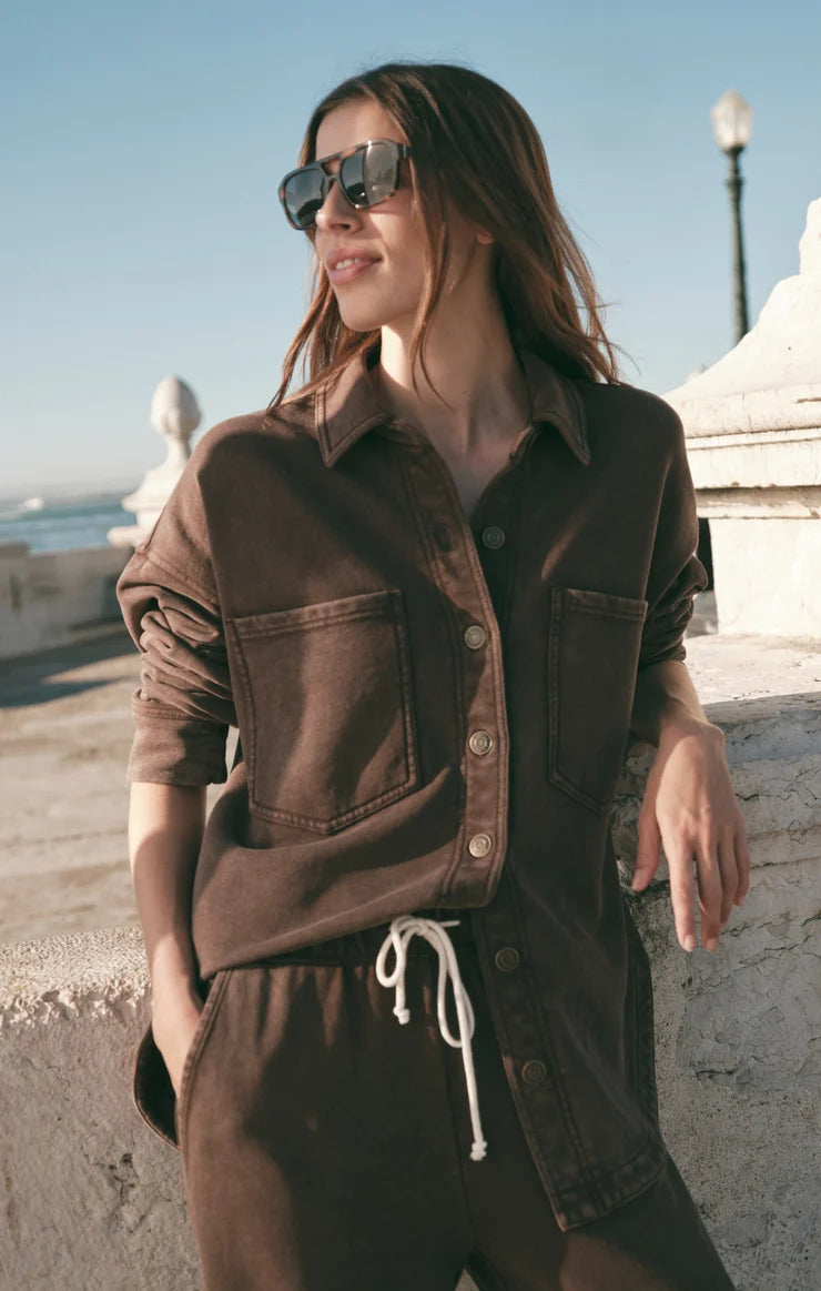 Z SUPPLY All Day Knit Jacket || Dark Chocolate