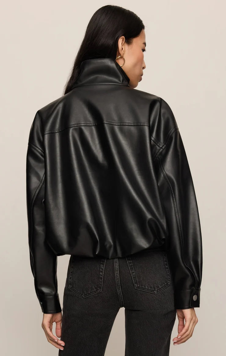 Z Supply Corin Faux Leather Bubble Jacket