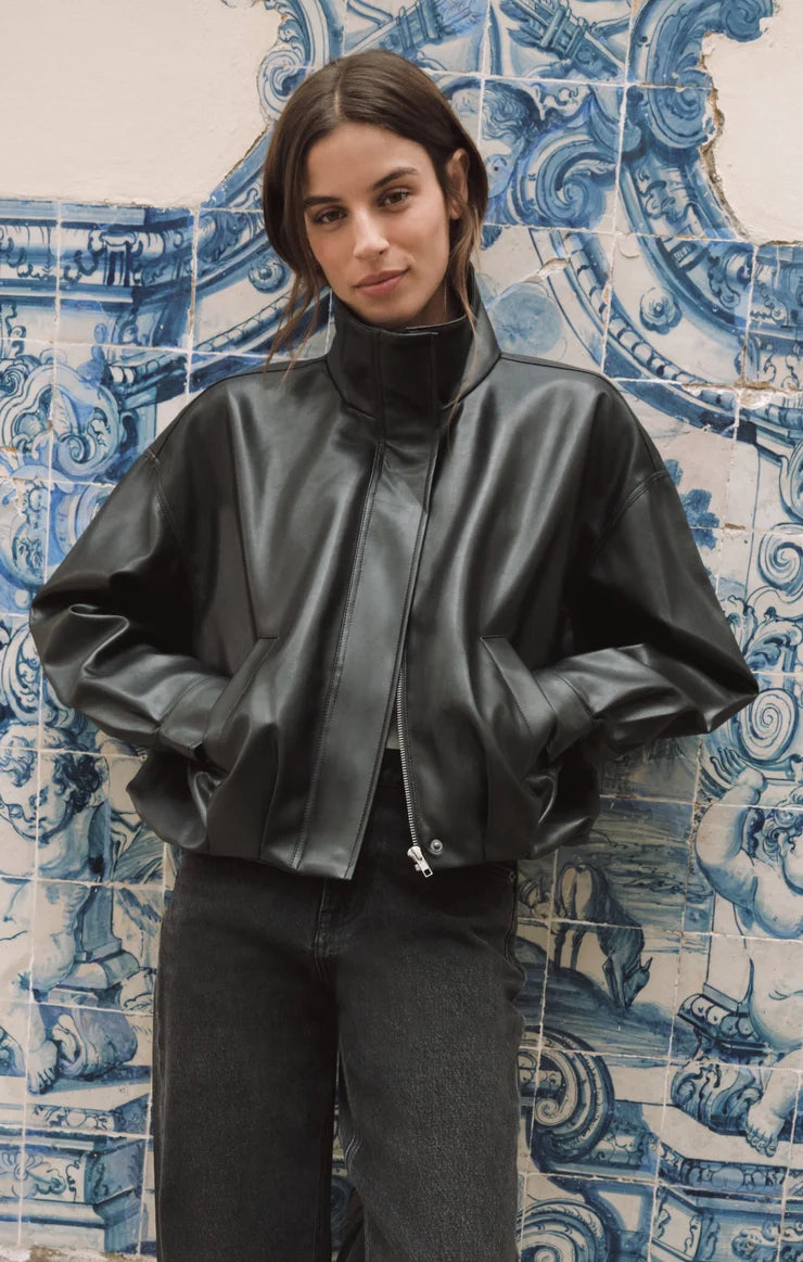 Z Supply Corin Faux Leather Bubble Jacket