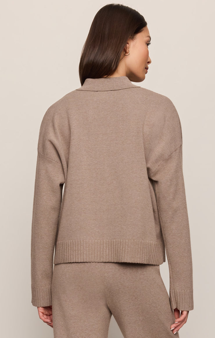 Z Supply Slow Down Sweater Jacket || Heather Ash