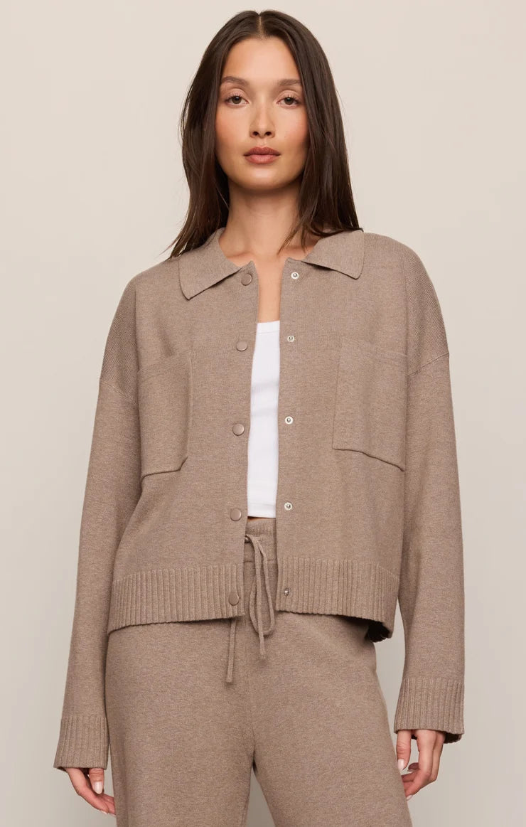 Z Supply Slow Down Sweater Jacket || Heather Ash