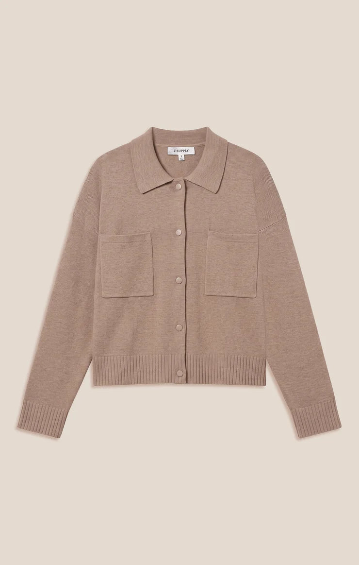 Z Supply Slow Down Sweater Jacket || Heather Ash