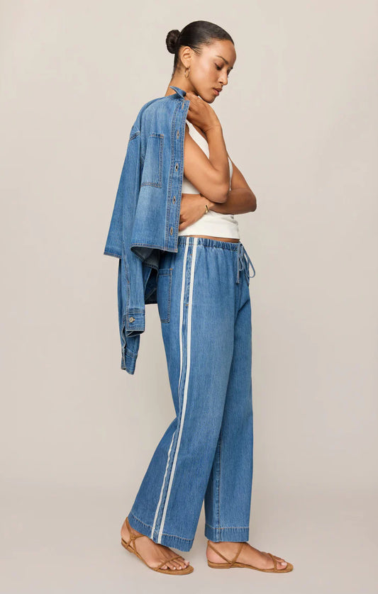Z SUPPLY The Sidelines Denim Track Pant || Dreamstate
