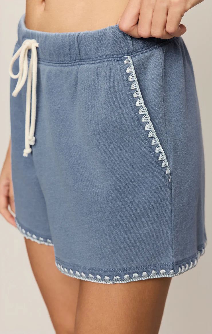 Z SUPPLY Hunter Whipstitch Knit Denim Shorts