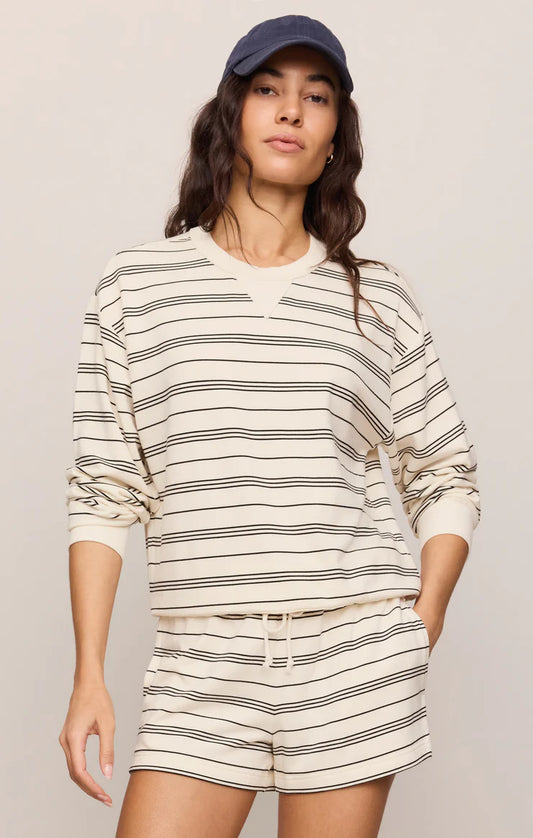 Z SUPPLY Stand Out Striped Fleece Sweatshirt