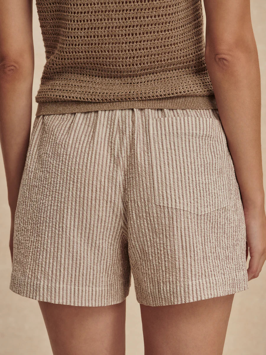 Varley Darina Shorts 4" || Birch Taupe Stripe