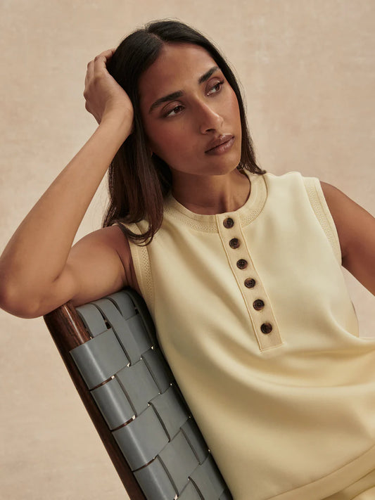 Varley Marla Button Placket Tank || Anise Flower