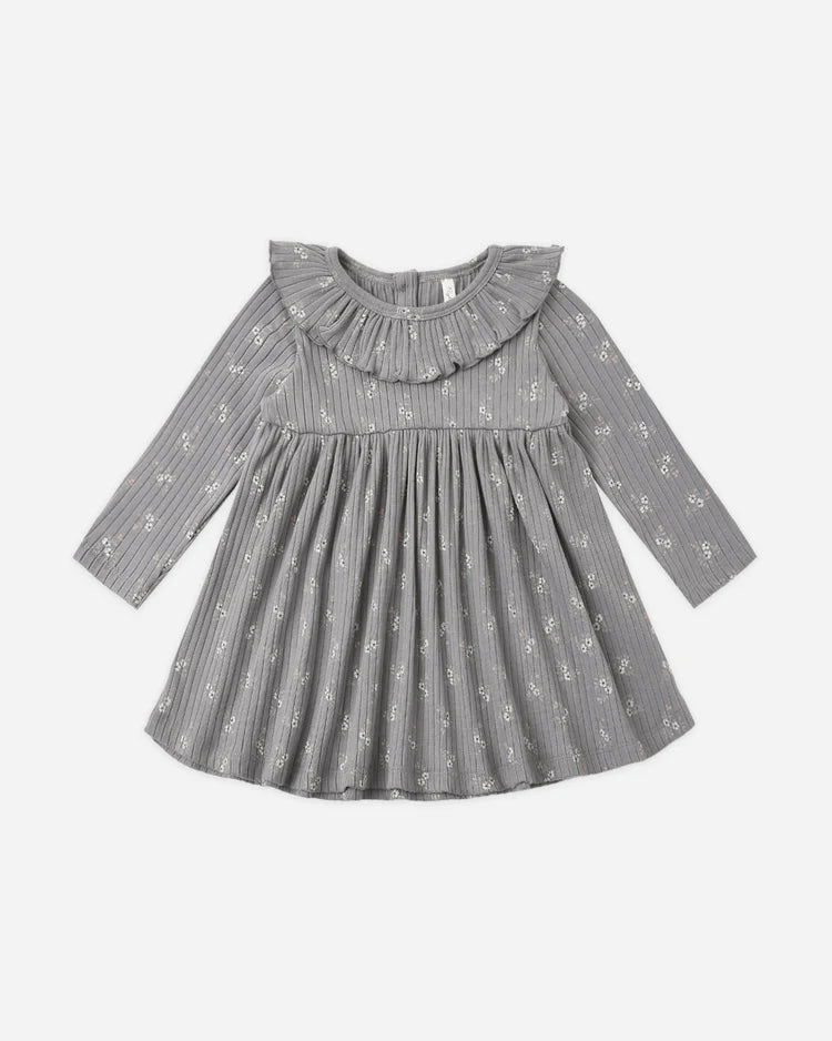 Rylee + Cru Ruffle Collar Dress || Slate Bloom