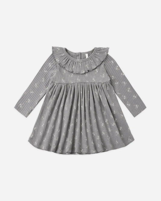 Rylee + Cru Ruffle Collar Dress || Slate Bloom