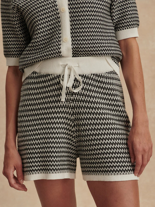 Varley Villers Knit Short || White/Black