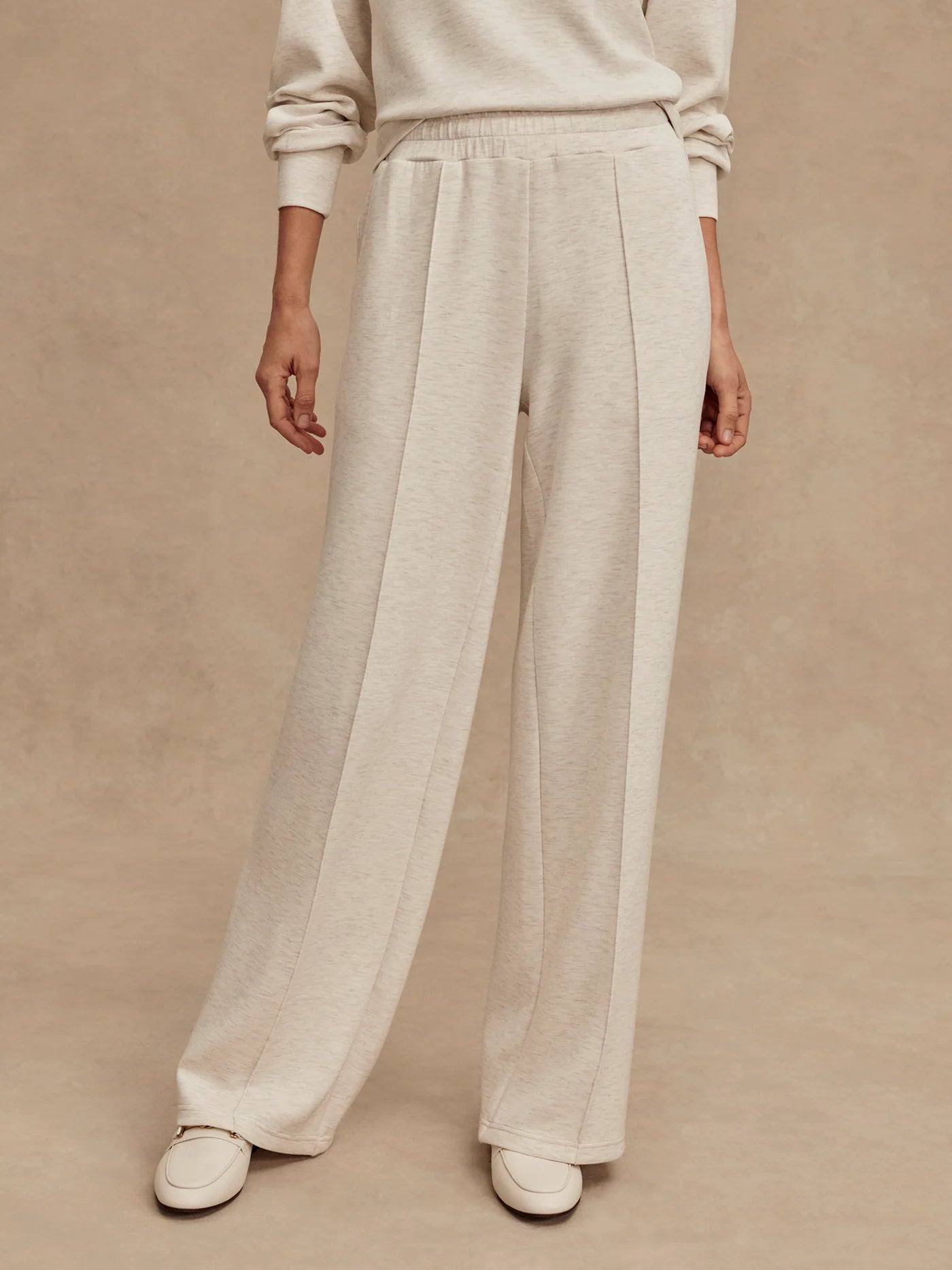 Varley Wide Leg Pant 30 || Ivory Marl