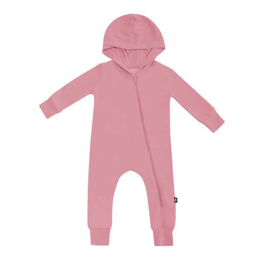 Kyte Baby Bamboo Jersey Hooded Zipper Romper || Apple Blossom